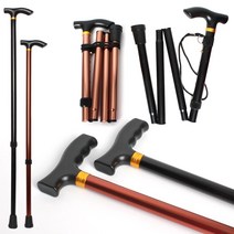 [웰하임] 효도지팡이 일반형 실버 노인 보행 지팡이 6단조절, 블랙, 1개