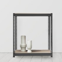 스피드랙 철제선반 조립식 앵글 2단 800 x 400 x 900, 블랙, 9mm 양면코팅 보드