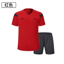 축구 FIFA 중초광판 심판복 세트 축구복 심판 외투 축구심판 장비 심판복 남자, 0118 반팔: 레드