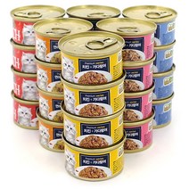 프리미엄 골드 런치캔 6가지맛 80g x 24개(1박스), 치어+참치