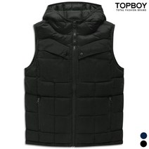 탑보이TOPBOY 다운라이크 배색 후드 패딩조끼 JW536