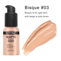 30ml 페이스 매트 리퀴드 파운데이션베이스 메이크업 오일 컨트롤 24 시간 지속 컨실러 풀 커버리지 방수, 한개옵션1, 02 03 1pcs