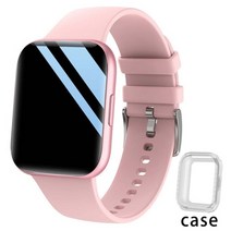 스마트워치 스포츠 피트니스 Senbono 새로운 smartwatch 손목 p25 ip68 팔찌 spo2bphr 안드로이드에 대한 남성 여성 스크린 방수, 핑크 추가 케이스