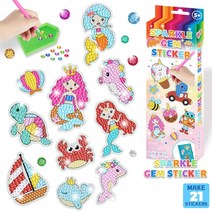 스티커세트 다이어리 꾸미기 새해 다꾸 폰꾸 스티커 세트 용품 5D DIY 유니콘 스파클 보석 아트 공예 키트, 06 sea animal