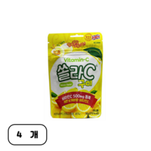 V 고려은단 쏠라C 구미 레몬맛 50g 쏠라씨 젤리 간식 비타민C (비타하우스 물류센터 출고), 4개