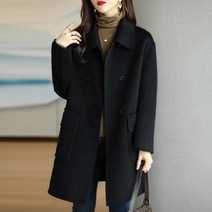 FANSYLI 여자 모직 코트 가을 겨울 루즈핏 하프 코트 11B2