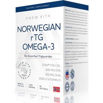 노르웨이 rTG오메가3 1200mg 에팍스피쉬오일, 소프트젤 60 카운트