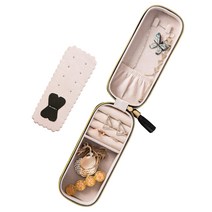 작은 보석 상자 여행 보석 상자 휴대용 보석 상자 MINI 보석 상자 보석 저장 상자 가죽 보석 상자 (검정)