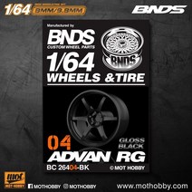BNDS 1/64 ABS 휠 글로스 블랙 무 타이어 어셈블리 림 모델 자동차용 수정 부품 리필 핫휠 토미카 미니, 02 BC26404BK