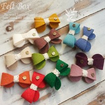 쁘띠 리봉봉 헤어핀 교구 바느질 펠트diy, 다크옐로우