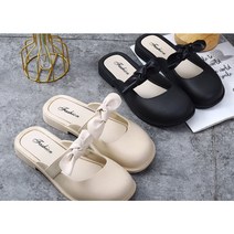 사무실용 슬리퍼 2컬러 앞코막힌 외출 리본 회사 가벼운 가죽 예쁜 패션 회사