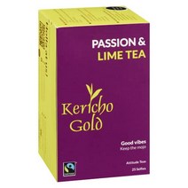 미국직구 케리초 골드 패션 & 라임 티 케냐 원산지 풍부 인공 방부제 없음 상의 이점 자세 티 25개 티백 (1팩), 수량, 상세참조