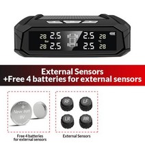 차량용 미니 전광판 휠캡 tpms 젠더 자동차 휠 프로텍터 락볼트 Acceo K10 태양광 TPMS 디지털 LCD 디스플레이 보안 경보 타이어 압력 모니터링 시스템 4 개의 센서