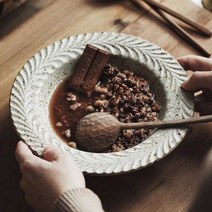 빈티지 그릇 엔틱 브런치 접시, 옐로우, 1개