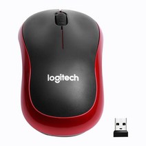버티컬마우스 Logitech-M185 2.4Ghz 무소음 무선 마우스 1000DPI 광학 게임 사무실 컴퓨터 노트북 액세서리용 USB 수신기 포함, [06] M185 Red