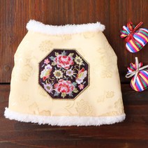 핑키밍키 한복 강아지 색동 배자강아지배자강아지한복 애견한복, 한복 강아지 배자(옐로우)