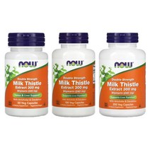 나우 푸드 더블 스트렝스 밀크 시슬 추출물 300mg 실리마린 240mg 베지 캡슐 채식 비건, 1통, 50정