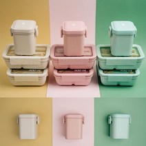친.환경 비건 직장인 예쁜 도시락통 _ 256589EA, 쿠팡 그린_직사각850ml