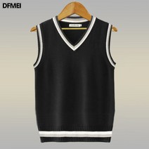 DFMEI.베스트 브이넥 민소매 니트 나시 퍼 나시 커플룩