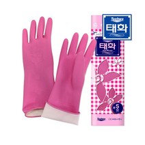 1+1 태화 미니 소 S 고무장갑 천연 생고무 조리장갑, 3개