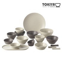 도기야 코린트 3인 식기세트 17p, 혼합색상, 식기 14종