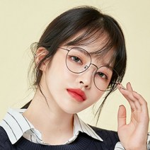 멜라크메 FDA 인증 동글이 라운드 자외선 블루라이트 차단 안경 브라운 안경테