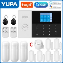 무선 모션 센서 감지기 와이파이 GSM 홈 보안 경보 투야 스마트 도난 알렉사 및 구글 다채로운 LCD 인치, 없음, 35.C - AU 플러그