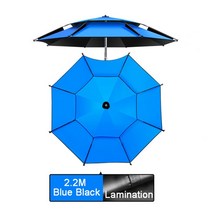 특대형 낚시파라솔 52인치 꺽임파라솔 대형파라솔 더블 레이어 낚시 우산 1.8-2.6M 두꺼운 파라솔 조정 가, 12 2.2m blue black