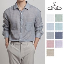[스타일에스] [스타일 에스]M-4XL 무지 린넨 긴팔 롤업 셔츠