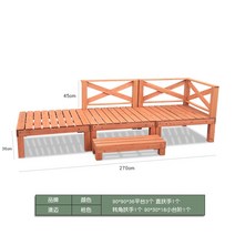 DIY 원목 야외평상 조립식평상 데크 정원 테라스 정자 마루 바닥 안뜰 발코니 복도 빌라 나무 로그 하우스 파빌리온 부식 방지 나무 다다미, 오렌지 핑타이 세트