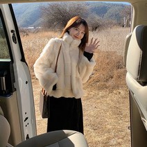 에코퍼자켓 페이크퍼 코트 여성 퍼자켓 여성용 따뜻한 모피 코트 레이디 패션 터틀넥 밍크 우아한 두꺼운