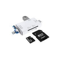 SD TF 카드리더기 6in1 otg변환 젠더 USB A/B/C타입 모두지원 블랙박스 및 CCTV 메모리 변환젠더, OTG 카드리더기 블랙