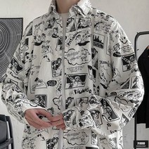 가바바 남성 빅사이즈 남방 화려한 프린팅으로 유니크해 보이는 캐주얼 긴팔셔츠 G66789