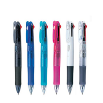 제브라 클립온 4C 4색 볼펜 2개, B4A3-클리어