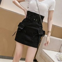 A 라인 Pleated 미니 스커트 새로운 봄 여름 높은 허리 여성 패션 블랙 짧은 여성을위한