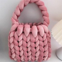 아이슬란드 거친 양모 손으로 짠 가방 소재 가방 diy 수제 작은 빨간 책 손 가방 어깨 가방 대각선 완제품, 벨벳 고무 분말 완성 패키지, 단일사이즈