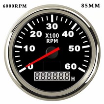 자동차속도계 UHD 헤드업디스플레이 호환 디젤 가솔린용 6K8K RPM 보트 타코미터 자동차 rpm 미터 게이지, 05 6000 rpm