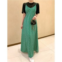 뷔스티에 민소매 끈나시 롱원피스