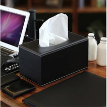 임원실 서재 호텔 고급 가죽 티슈케이스 각티슈케이스 크리넥스케이스, 브라운