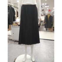엔코코 플레어 주름 밴딩 스커트 NH4SISK001BKFF