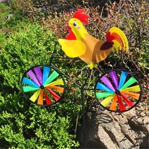 자전거타는닭 바람개비 매장앞 대형 전시장 꾸미기 야외정원용품 캠핑장 왕