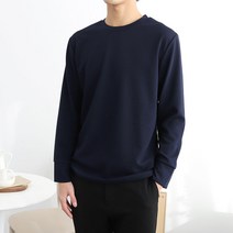 더베이직샵 베이직 링클 프리 스트레치 슬릿 커프스 긴팔 티셔츠