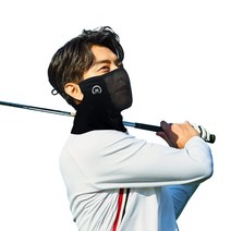 미소스 자외선차단 골프마스크 쿨 넥워머 남녀공용, 블랙