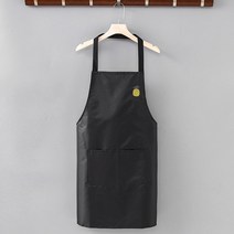 앞치마 방수 기름 방지 가정용 주방 세탁 면제 더러움 방지 수산물 밀가루 밀크티 편의점 이발 작업복 맞춤 제작, 블랙[일반 방수]