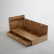 장인가구 미온느 원목 LED 3단수납 원목침대 SSQ, 03.LED 3단 수납 침대 SS