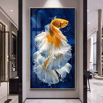 푸아이 3D 보석십자수 금붕어 50x80 DIY 집들이 선물 인테리어 소품(사이즈 6종)+행운십자수(30x30)PW147, 50*80cm