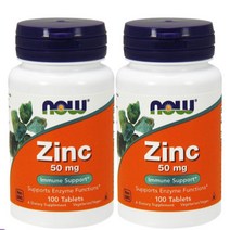 나우푸드 아연 징크 zinc 50mg 100 타블렛 2통, 2개