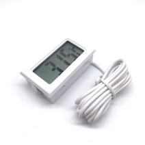 미니 LCD 디스플레이 디지털 온도계 편리한 실내 계측기 내장 프로브 케이블 1m 1 개, 2M WHITE