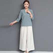 예쁜 생활한복 면 린넨 편한 작업복 여자 생활복 세트 생활