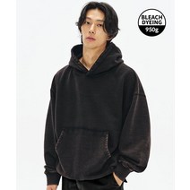 SOVERMENT 소비먼트 950G 컷 블리치 후드-에시드 블랙 950G CUT BLEACH HOODY-ACID BLACK-